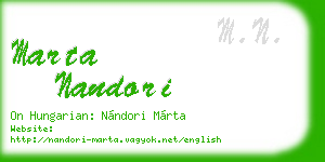marta nandori business card